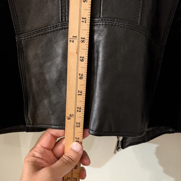Michael Kors black leather jacket women size large - Picture 3 of 8
